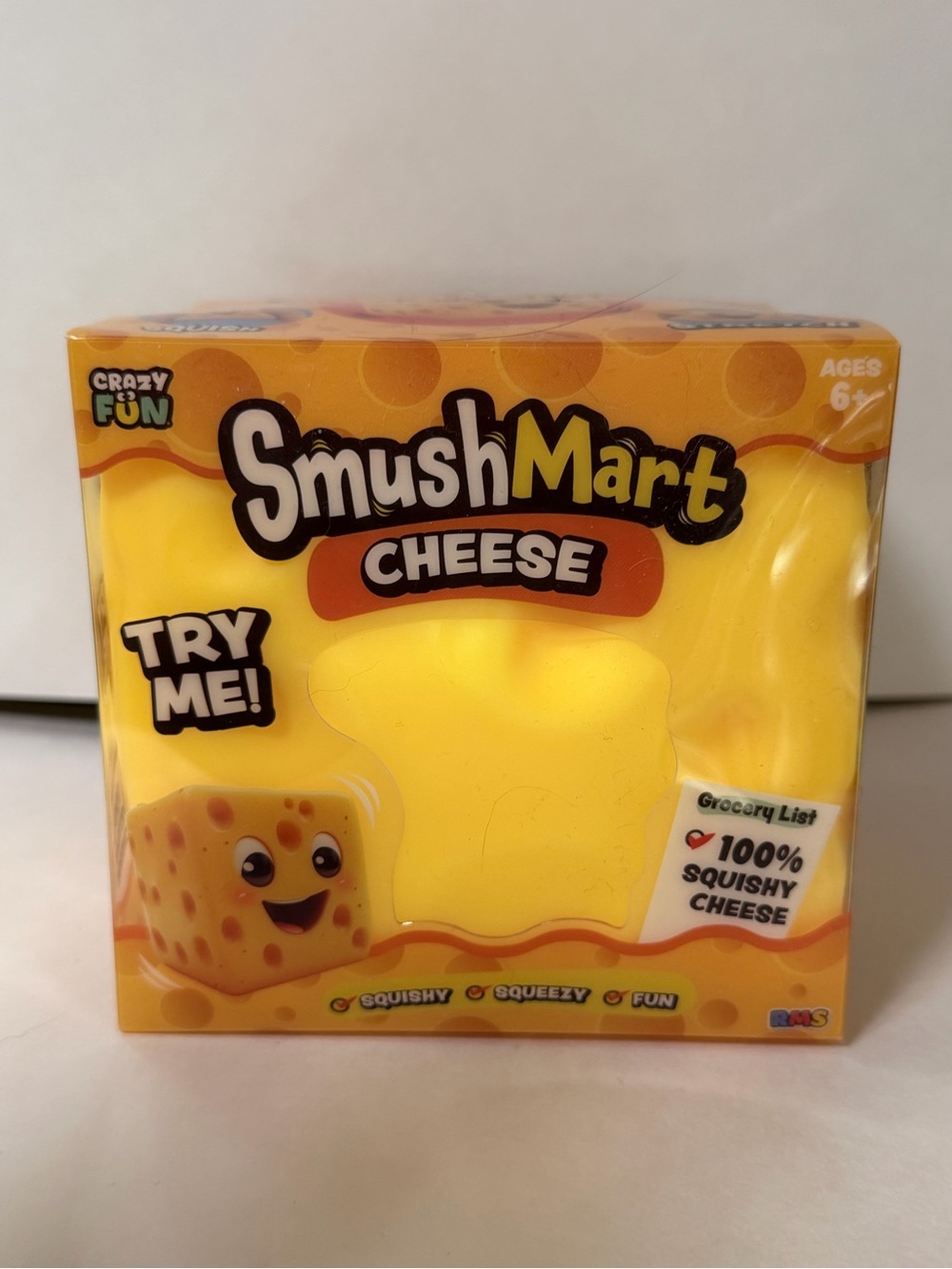 Crazy Fun -Cheese Squishy Toy - Yellow